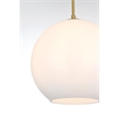 Pemberly Row 1-Light Metal Pendant in Brass and Frosted White