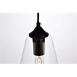 Pemberly Row 1-Light Transitional Metal Pendant in Black and Clear