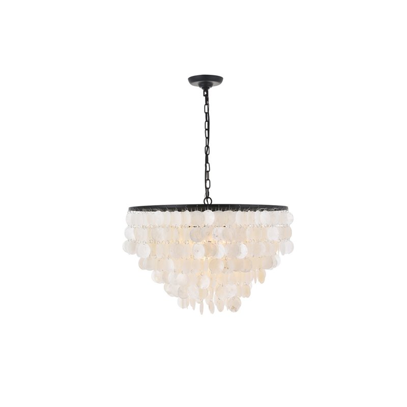 Pemberly Row 6-Light Mid-Century Metal Pendant in Black and White
