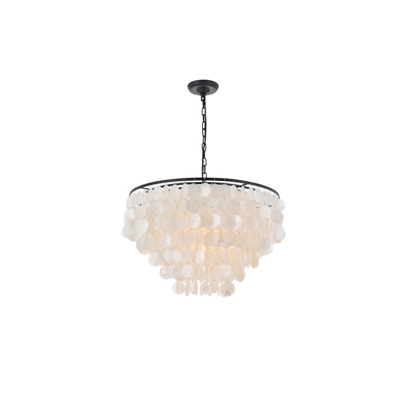 Pemberly Row 6-Light Mid-Century Metal Pendant in Black and White