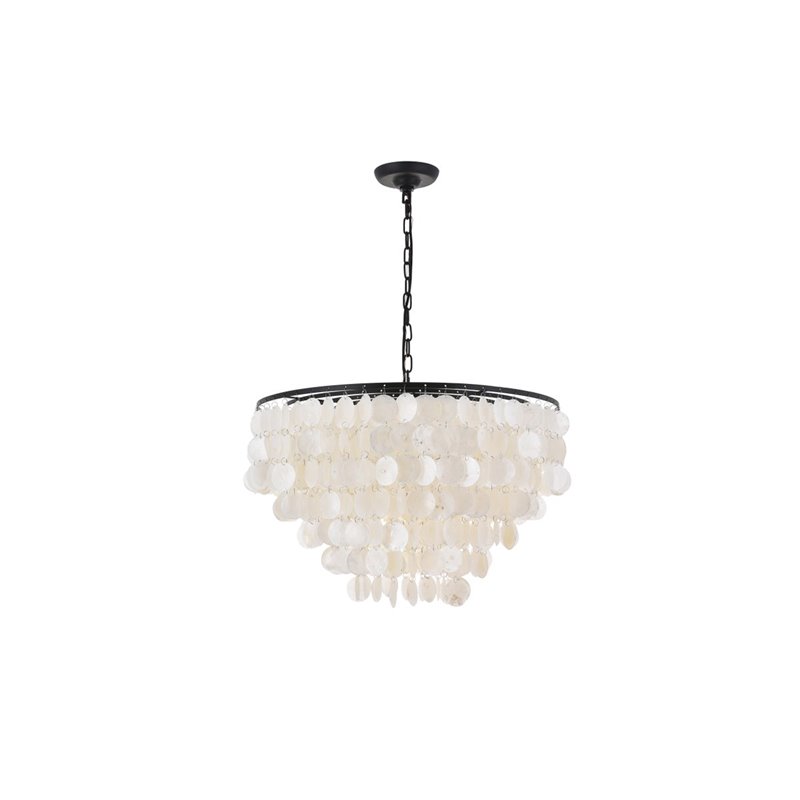 Pemberly Row 6-Light Mid-Century Metal Pendant in Black and White