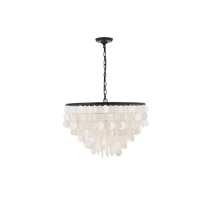 Pemberly Row 6-Light Mid-Century Metal Pendant in Black and White