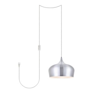 Pemberly Row 1-Light Mid-Century Aluminum Pendant - Burnished Nickel