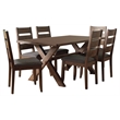 Pemberly Row 7-piece Rectangular Wood Dining Set Brown and Gray