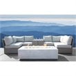 Pemberly Row 9-Piece Patio Sectional Set with Cushions in Gray
