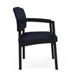 Pemberly Row Reception Waiting Oversize Guest Chair / Black Steel / Navy Blue
