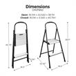 Pemberly Row Two-Step Folding Step Stool with Rubber Hand Grip in Black