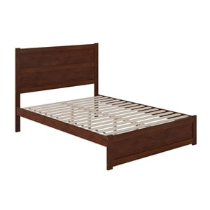Pemberly Row Contemporary Wood Twin XL Bed with Footboard in Walnut