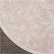 Pemberly Row Contemporary 5' Round Pink Fabric Farmhouse Area Rug