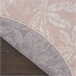 Pemberly Row Contemporary 5' Round Pink Fabric Farmhouse Area Rug