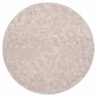 Pemberly Row Contemporary 5' Round Pink Fabric Farmhouse Area Rug