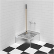 Pemberly Row Stainless Steel Floor Mop Sink with Deep Basin in Silver