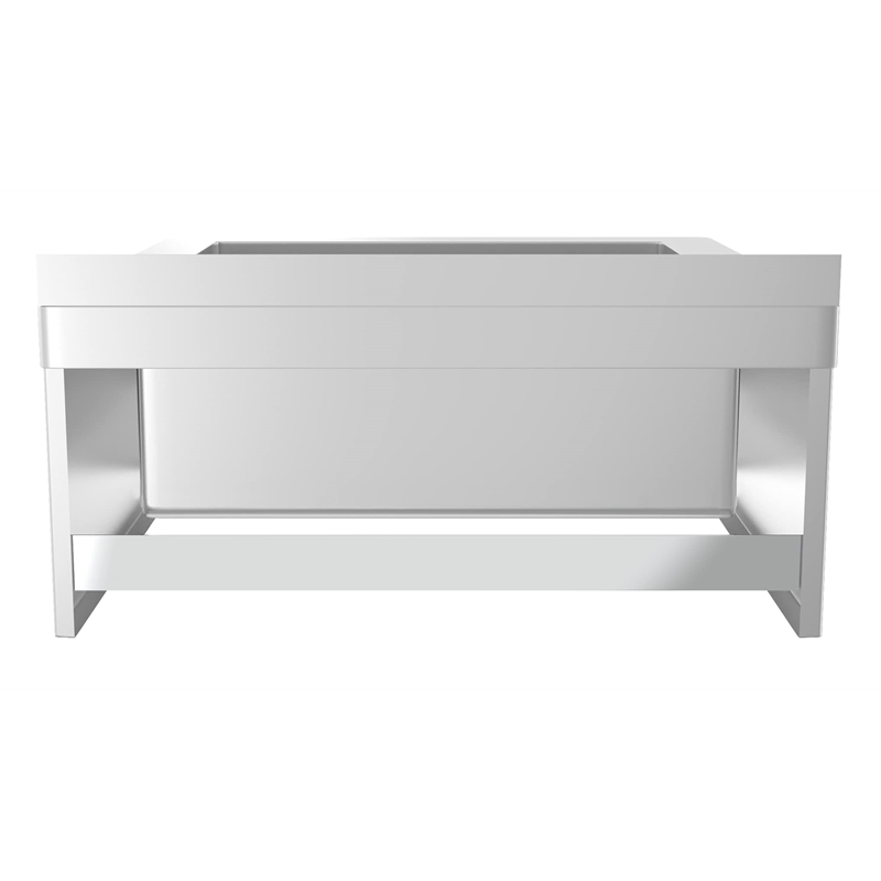 Pemberly Row Stainless Steel Floor Mop Sink with Deep Basin in Silver