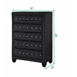 Pemberly Row Crystal Tufted Chest finished with Velvet Fabric / Wood in Black