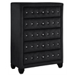 Pemberly Row Crystal Tufted Chest finished with Velvet Fabric / Wood in Black