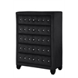 Pemberly Row Crystal Tufted Chest finished with Velvet Fabric / Wood in Black