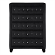 Pemberly Row Crystal Tufted Chest finished with Velvet Fabric / Wood in Black