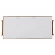 Pemberly Row Modern Kitchen Island in Marble & Natural Finish