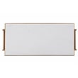 Pemberly Row Modern Kitchen Island in Marble & Natural Finish