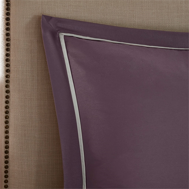 Pemberly Row Modern 24-Piece Polyester Comforter Set in Purple
