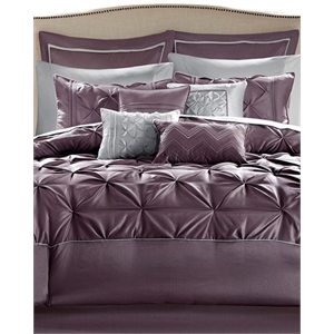 Pemberly Row Modern 24-Piece Polyester Comforter Set in Purple