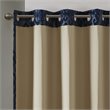 Pemberly Row Fabric Knitted Jacquard Total Blackout Window Panel in Navy