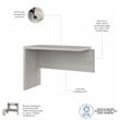 Pemberly Row 42W Desk Return/Bridge in Gray Sand - Engineered Wood