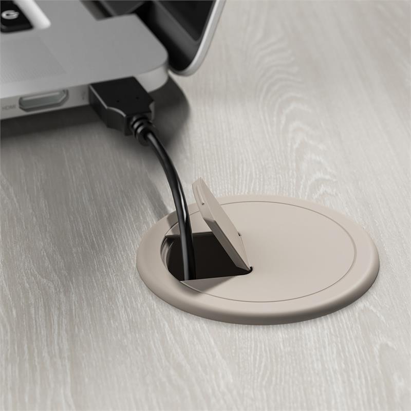 Pemberly Row 42W Desk Return/Bridge in Gray Sand - Engineered Wood