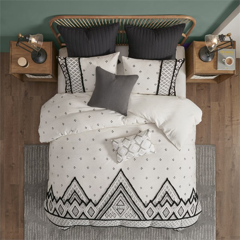 Pemberly Row 3-piece Cotton Full/Queen Duvet Cover Set in Natural