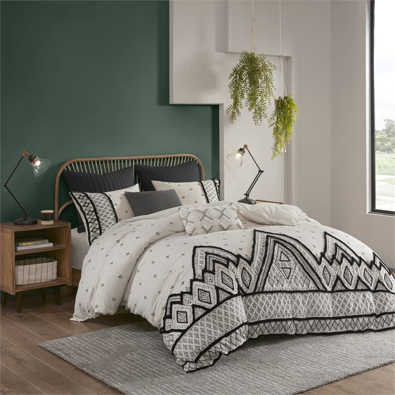 Pemberly Row 3-piece Cotton Full/Queen Duvet Cover Set in Natural