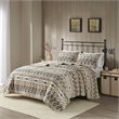 Pemberly Row Farmhouse 100 Percent Cotton Quilt Mini Set in Tan Finish