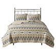 Pemberly Row Farmhouse 100 Percent Cotton Quilt Mini Set in Tan Finish