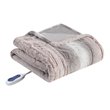 Pemberly Row Polyester Oversized Faux Tip Dye Heated Throw in Blush Pink/Gray