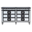 Pemberly Row 8-Drawer Dresser in Black Wooden Frame and Silver