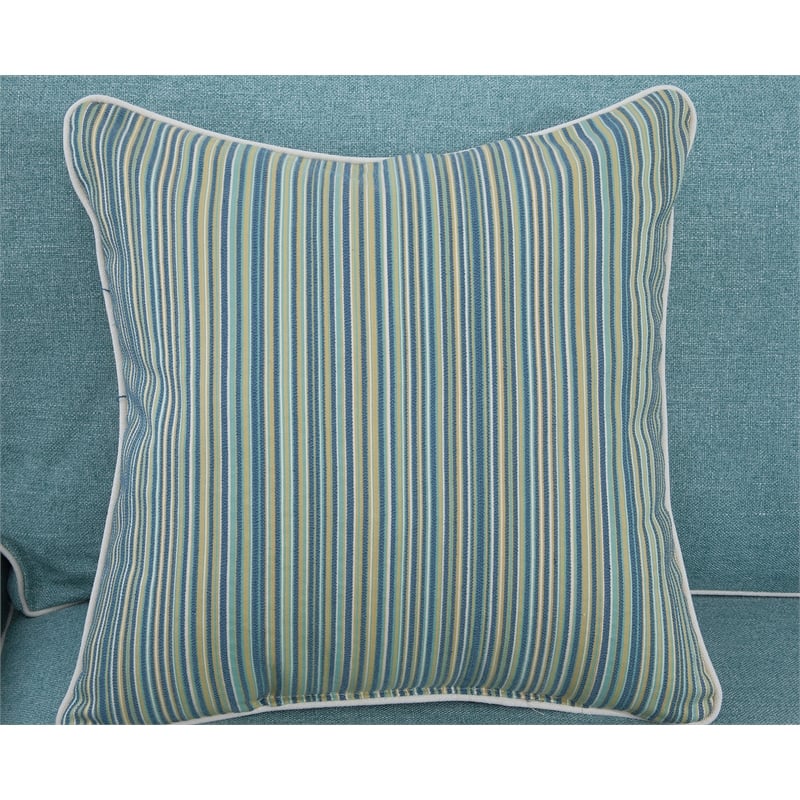 Pemberly Row Coastal Fabric Sleeper Sofa in Turquoise Finish