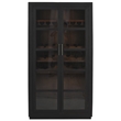 Pemberly Row Tall Wine Cabinet in Dark Gray Finish on Mango Solid Wood