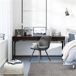 Pemberly Row Solid Hardwood Modern Industrial 60 inch Wide Desk in Hickory Brown