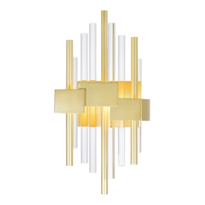 Pemberly Row Modern Integrated LED Metal Wall Sconce in Satin Gold