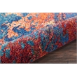 Pemberly Row 5' Round Blue and Red Fabric Contemporary Area Rug