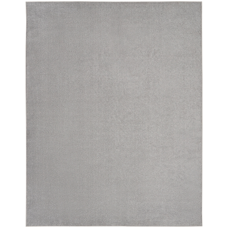 Pemberly Row Contemporary 8' x 11' Outdoor Rug in Silver Gray