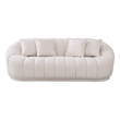 Pemberly Row Modern Japandi Style Tight Back Boucle Couch in White