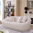 Pemberly Row Modern Japandi Style Tight Back Boucle Couch in White
