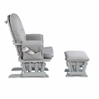 Pemberly Row Traditional Wood Glider and Ottoman in Gray/Oyster