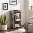 Pemberly Row MDF Wood and Birch Veneer Turntable Stand in Gray