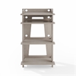 Pemberly Row MDF Wood and Birch Veneer Turntable Stand in Gray
