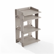 Pemberly Row MDF Wood and Birch Veneer Turntable Stand in Gray