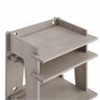 Pemberly Row MDF Wood and Birch Veneer Turntable Stand in Gray
