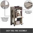 Pemberly Row MDF Wood and Birch Veneer Turntable Stand in Gray