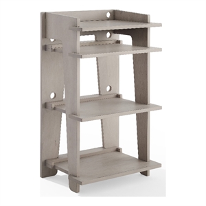 Pemberly Row MDF Wood and Birch Veneer Turntable Stand in Gray