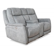 Pemberly Row Modern Gray Power Zero Gravity Console Loveseat